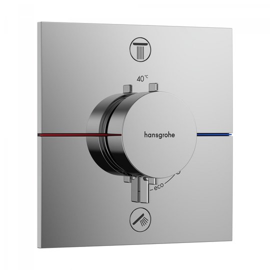 Термостатичний змішувач на 2 споживачі Hansgrohe ShowerSelect Comfort E, хром (15572000) Для ванни, Для душа Хром