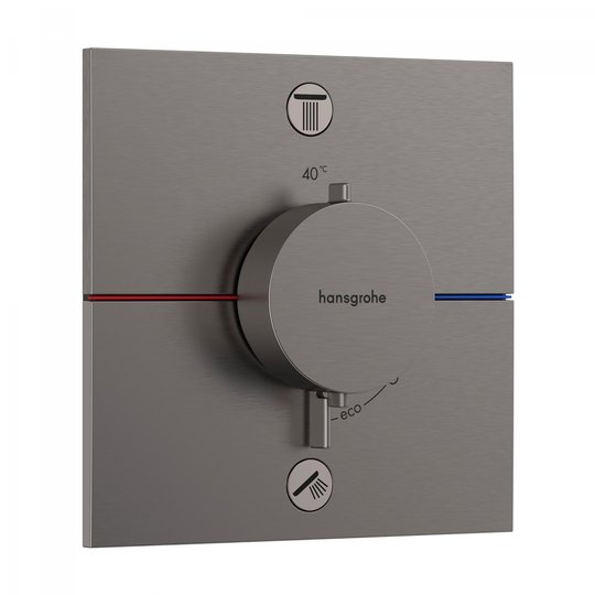 Термостатический смеситель на 2 потребителя Hansgrohe ShowerSelect Comfort E, черный матовый хром (15572340) Для ванны, Для душа Черный матовый хром