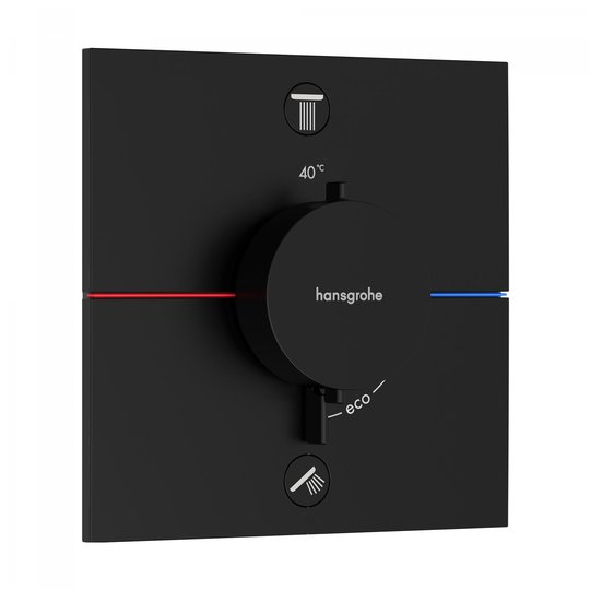 Термостатический смеситель на 2 потребителя Hansgrohe ShowerSelect Comfort E, черный матовый (15572670) Для ванны, Для душа Черный матовый