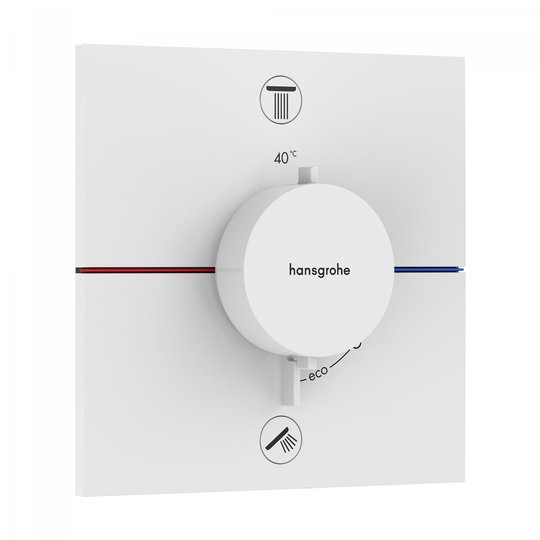 Термостатический смеситель на 1 потребителя Hansgrohe ShowerSelect Comfort E, со встроенной защитной комбинацией EN 1717, белый матовый (15578700) Для ванны, Для душа Белый матовый