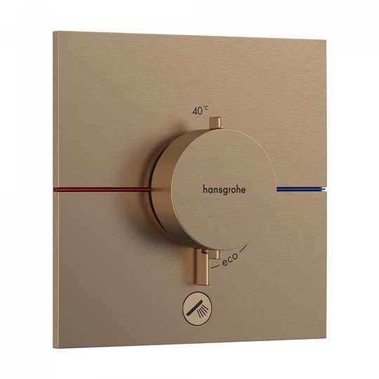 Термостатический смеситель Hansgrohe ShowerSelect Comfort E, 1 потребитель и дополнительный выход, бронза (15575140) Для ванны, Для душа Бронза