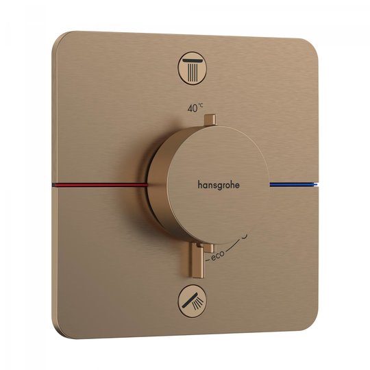 Термостатичний змішувач на 2 споживачі Hansgrohe ShowerSelect Comfort Q, із вбудованою захисною комбінацією EN 1717, бронза (15586140) Для ванни, Для душа Бронза