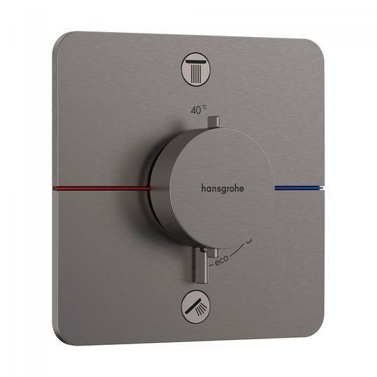 Термостатический смеситель на 2 потребителя Hansgrohe ShowerSelect Comfort Q, черный матовый хром (15583340) Для ванны, Для душа Черный матовый хром