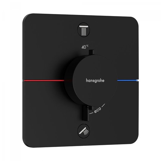 Термостатичний змішувач на 2 споживачі Hansgrohe ShowerSelect Comfort Q, чорний матовий (15583670) Для ванни, Для душа Чорний матовий
