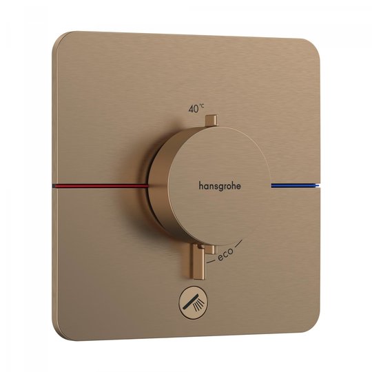 Термостатический смеситель Hansgrohe ShowerSelect Comfort Q, 1 потребитель и дополнительный выход, бронза (15589140) Для ванны, Для душа Бронза