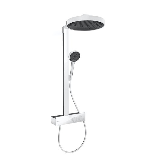 Душевая система с термостатом Hansgrohe Rainfinity 360 1jet с ShowerTablet 350, белый матовый (26853700) Душевые стойки Белый матовый