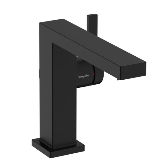 Смеситель для раковины Hansgrohe Tecturis E 110 Fine CoolStart, с донным клапаном push-open, черный матовый (73024670) Для раковины Черный матовый