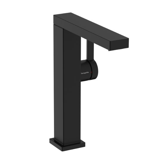 Смеситель для раковины Hansgrohe Tecturis E 210 Fine CoolStart, с донным клапаном push-open, черный матовый (73063670) Для раковины Черный матовый