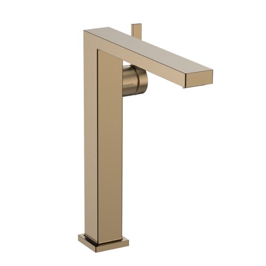 Смеситель для раковины Hansgrohe Tecturis E 240 Fine CoolStart, с донным клапаном push-open, бронза (73073140) Для раковины Бронза