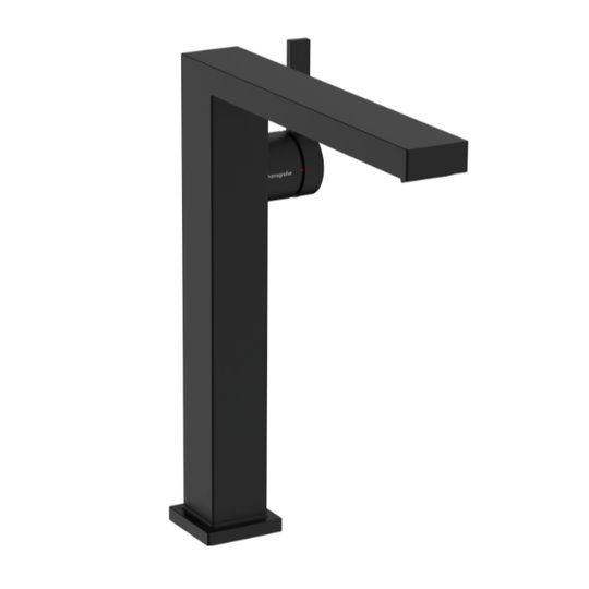 Смеситель для раковины Hansgrohe Tecturis E 240 Fine CoolStart, с донным клапаном push-open, черный матовый (73073670) Для раковины Черный матовый