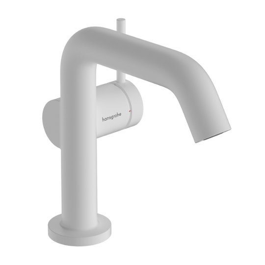 Смеситель для раковины Hansgrohe Tecturis S 110 Fine CoolStart, с донным клапаном push-open, белый матовый (73322700) Для раковины Белый матовый