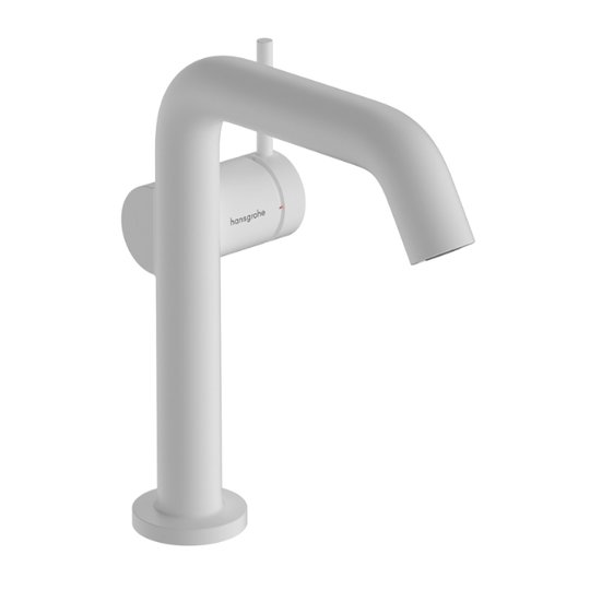 Смеситель для раковины Hansgrohe Tecturis S 150 Fine CoolStart, с донным клапаном push-open, белый матовый (73342700) Для раковины Белый матовый