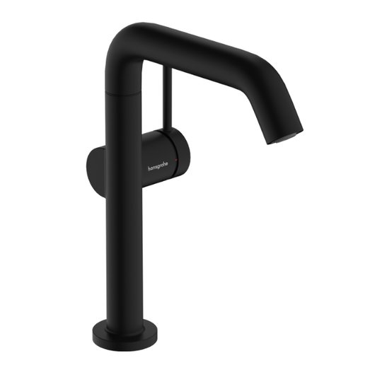 Смеситель для раковины Hansgrohe Tecturis S 210 Fine CoolStart, с донным клапаном push-open, черный матовый (73364670) Для раковины Черный матовый
