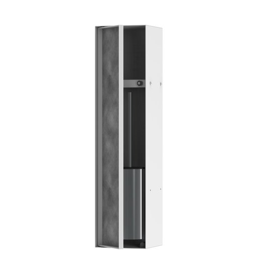 Встраиваемая ниша Hansgrohe XtraStoris Rock, с держателем ершика и туалетной бумаги, белый матовый (56060700) Скрытые ниши Hansgrohe