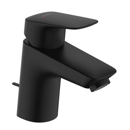 Смеситель для раковины Hansgrohe Logis CoolStart, с донным клапаном, черный матовый (71072670) Для раковины Черный матовый