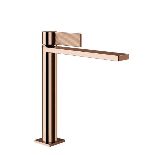 Смеситель для раковины Gessi Inverso Rigato, без донного клапана, Copper PVD (73506-030) Для раковины Медь PVD
