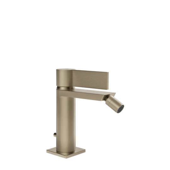 Змішувач для біде Gessi Inverso Rigato, з донним клапаном, Finox Brushed Nickel (73507-149) Для біде Матовий нікель