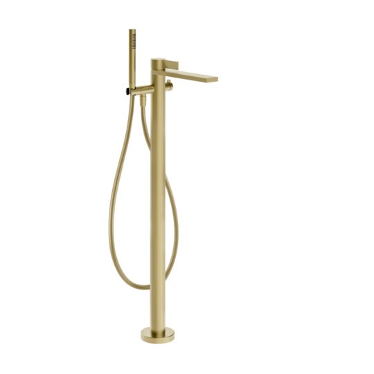 Напольный смеситель для ванны Gessi Inverso Rigato, Brass Brushed PVD (73528-727) Для ванны Матовая латунь PVD