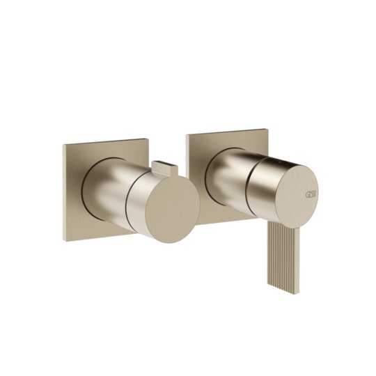 Змішувач для душу на 2 позиції Gessi Inverso Rigato, Finox Brushed Nickel (73538-149) Для душа Матовий нікель