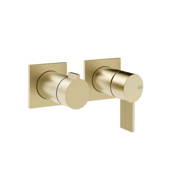 Смеситель для душа на 2 позиции Gessi Inverso Rigato, Brass Brushed PVD (73538-727) Для душа Матовая латунь PVD