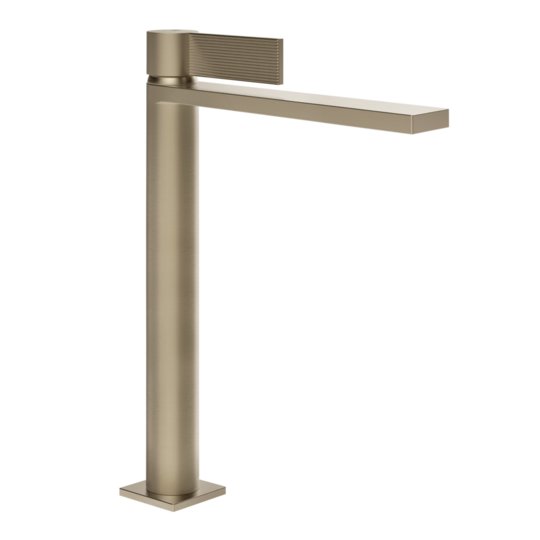 Смеситель для раковины Gessi Inverso Rigato, с донным клапаном "Stop&Go", Finox Brushed Nickel (73553-149) Для раковины Матовый никель