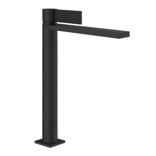 Смеситель для раковины Gessi Inverso Rigato, с донным клапаном "Stop&Go", Matte Black (73553-299) Для раковины Черный матовый