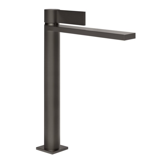 Змішувач для раковини Gessi Inverso Rigato з донним клапаном "Stop&amp;Go", Black Metal Br. PVD (73553-707) Для раковини Черный матовый металлик PVD