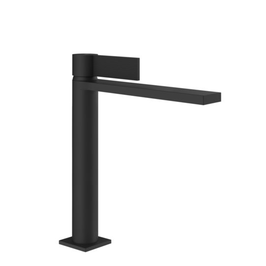 Смеситель для раковины Gessi Inverso Rigato, с донным клапаном "Stop&Go", Matte Black (73555-299) Для раковины Черный матовый