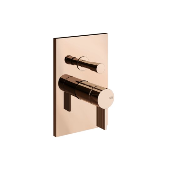 Смеситель на 2 позиции с переключателем Gessi Inverso Rigato, Copper PVD (73579-030) Для ванны, Для душа Медь PVD
