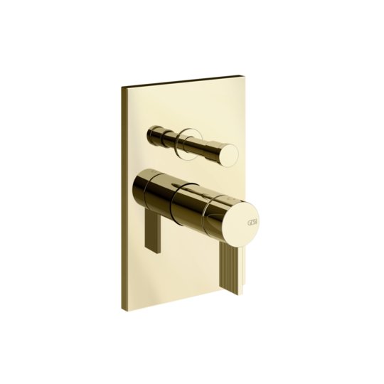 Смеситель на 2 позиции с переключателем Gessi Inverso Rigato, Brass PVD (73579-710) Для ванны, Для душа Латунь PVD