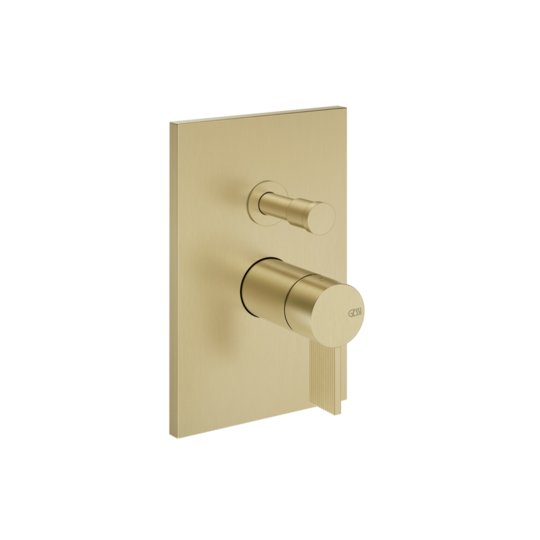 Смеситель на 2 позиции с переключателем Gessi Inverso Rigato, Brass Brushed PVD (73579-727) Для ванны, Для душа Матовая латунь PVD