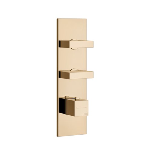 Термостатический смеситель на 2 потребителя Gessi Inverso Rigato, Warm Bronze PVD (43024-735) Для ванны, Для душа Бронза PVD