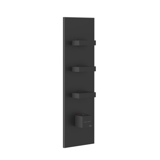 Термостатический смеситель на 3 потребителя Gessi Inverso Rigato, Matte Black (43026-299) Для ванны, Для душа Черный матовый