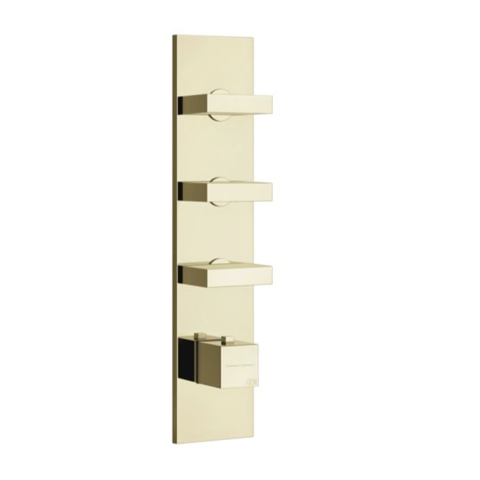 Термостатический смеситель на 3 потребителя Gessi Inverso Rigato, Brass PVD (43026-710) Для ванны, Для душа Латунь PVD