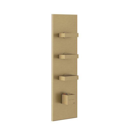 Термостатичний змішувач на 3 споживачі Gessi Inverso Rigato, Warm Bronze Br. PVD (43026-726) Для ванни, Для душа Матовая бронза PVD