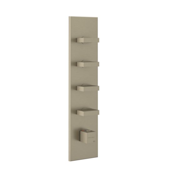 Термостатический смеситель на 4 потребителя Gessi Inverso Rigato, Finox Brushed Nickel (43028-149) Для ванны, Для душа Матовый никель