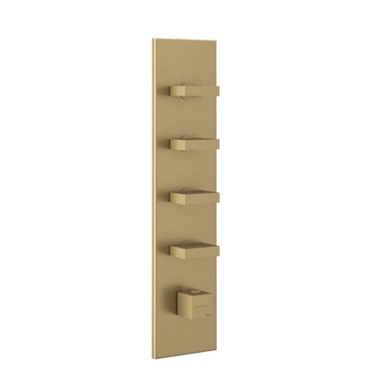 Термостатичний змішувач на 4 споживачі Gessi Inverso Rigato, Warm Bronze Br. PVD (43028-726) Для ванни, Для душа Матовая бронза PVD