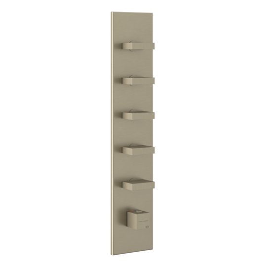 Термостатический смеситель на 5 потребителей Gessi Inverso Rigato, Finox Brushed Nickel (43030-149) Для ванны, Для душа Матовый никель