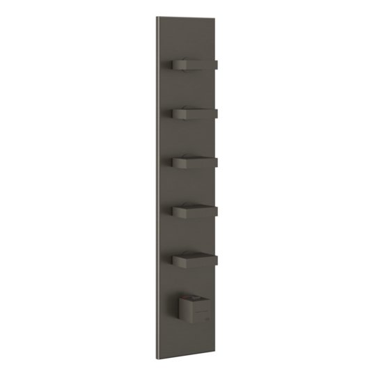 Термостатичний змішувач на 5 споживачів Gessi Inverso Rigato Black Metal Br. PVD (43030-707) Для ванни, Для душа Черный матовый металлик PVD