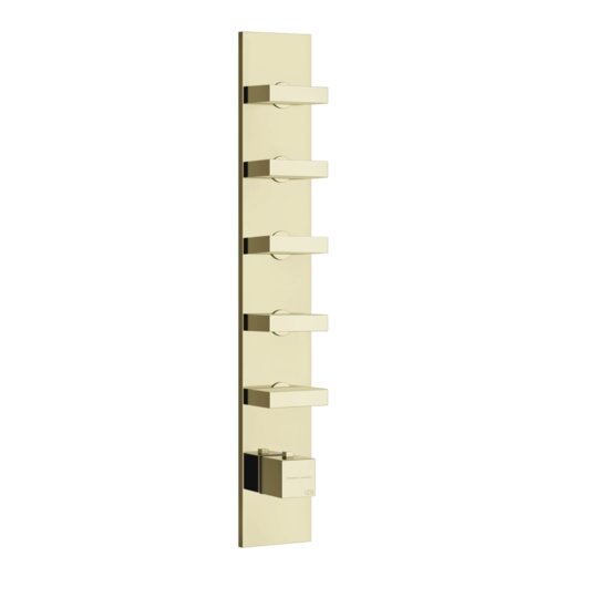 Термостатический смеситель на 5 потребителей Gessi Inverso Rigato, Brass PVD (43030-710) Для ванны, Для душа Латунь PVD