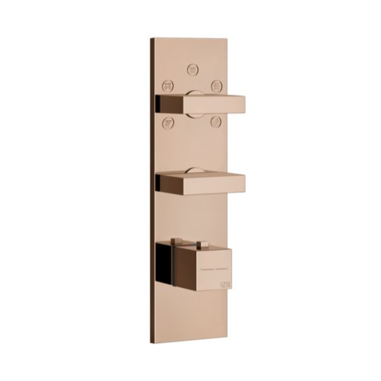 Термостатический смеситель на 5 потребителей Gessi Inverso Rigato, Copper Pvd (43032-030) Для ванны, Для душа Медь PVD