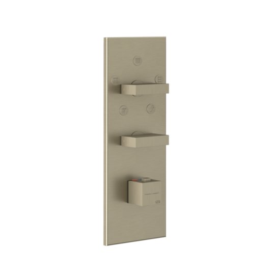 Термостатичний змішувач на 5 споживачів Gessi Inverso Rigato, Finox Brushed Nickel (43032-149) Для ванни, Для душа Матовий нікель