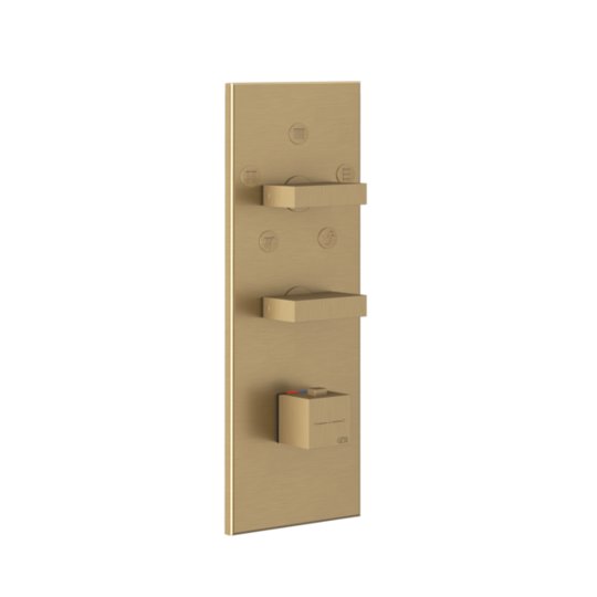 Термостатический смеситель на 5 потребителей Gessi Inverso Rigato, Warm Bronze Br. PVD (43032-726) Для ванны, Для душа Матовая бронза PVD