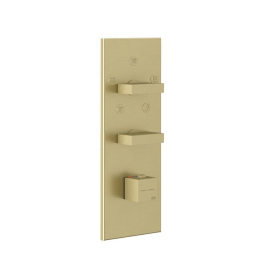 Термостатический смеситель на 5 потребителей Gessi Inverso Rigato, Brass Brushed PVD (43032-727) Для ванны, Для душа Матовая латунь PVD