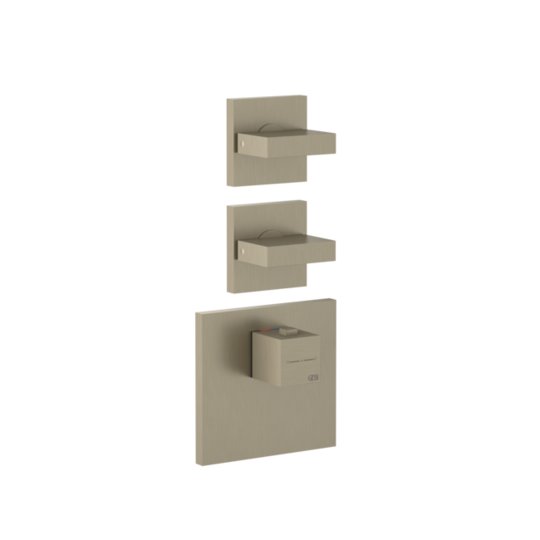 Термостатический смеситель на 2 потребителя Gessi Inverso Rigato, Finox Brushed Nickel (43214-149) Для ванны, Для душа Матовый никель