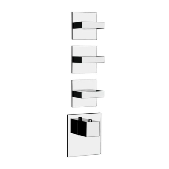 Термостатический смеситель на 3 потребителя Gessi Inverso Rigato, Chrome (43216-031) Для ванны, Для душа Хром