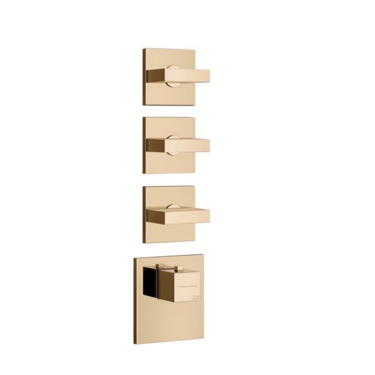 Термостатический смеситель на 3 потребителя Gessi Inverso Rigato, Warm Bronze PVD (43216-735) Для ванны, Для душа Бронза PVD