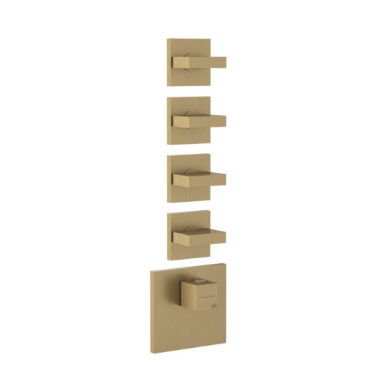 Термостатический смеситель на 4 потребителя Gessi Inverso Rigato, Warm Bronze Br. PVD (43218-726) Для ванны, Для душа Матовая бронза PVD