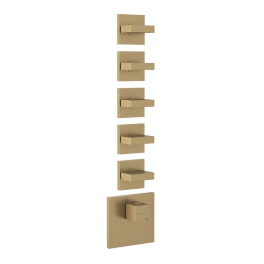Термостатический смеситель на 5 потребителей Gessi Inverso Rigato, Warm Bronze Br. PVD (43220-726) Для ванны, Для душа Матовая бронза PVD