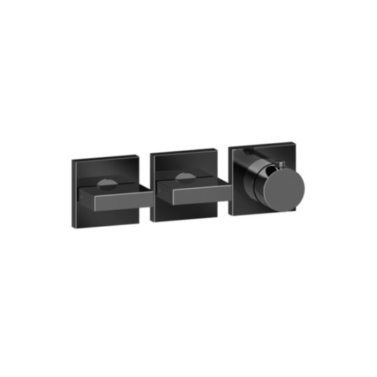 Термостатичний змішувач на 2 споживачі Gessi Inverso Rigato, Black Metal PVD (44334-706) Для ванни, Для душа Черный металлик PVD
